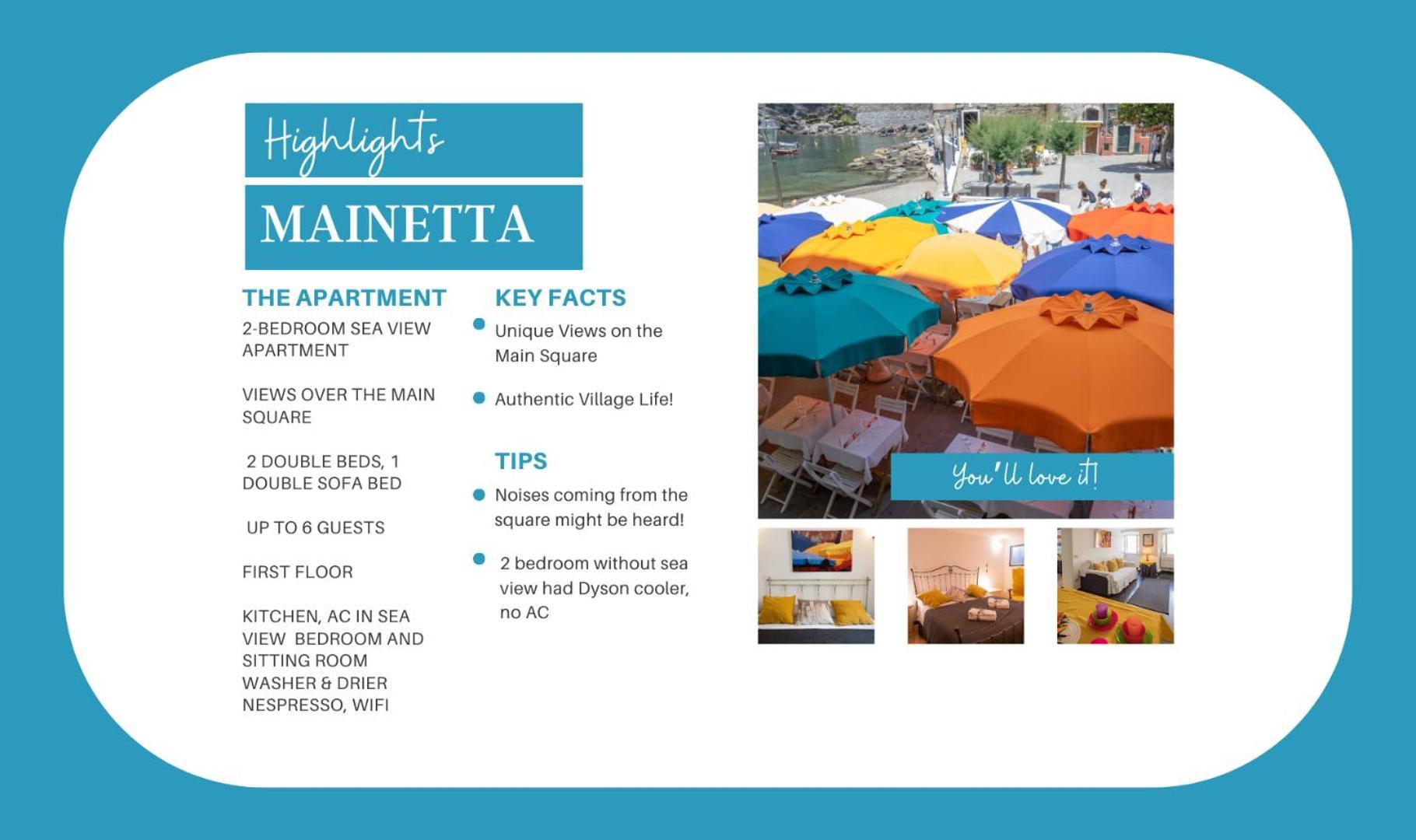 Mainetta Sea View Apartment With Ac Vernazza Extérieur photo